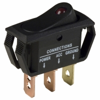 CLS-RR11A12251R SWITCH ROCKER ILLUM SPST 25A RED
