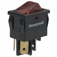 MR93-222B3 SWITCH ROCKER MINI DPST RED