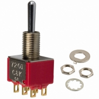 7201SYZBE SWITCH TOGGLE DPDT SLDR LUG .4VA