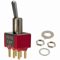 7201SYCBE SWITCH TOGGLE DPDT PC MNT.4VA