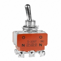 S335T SWITCH TOGGLE DPDT 15A SCRW 5PCS