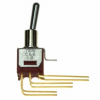 T208SH9AVBE SWITCH TOGGLE DPDT VERT R/A PCB