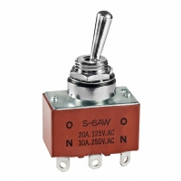 S6AW SWITCH TOGGLE DPDT 20A PNL SEAL