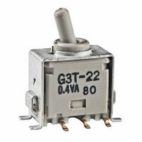 G3T22AB SWITCH TOGGLE DPDT UPRIGHT SMD