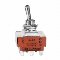 S45 SWITCH TOGGLE 4PDT 15A SLDR 5PCS