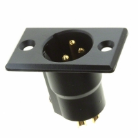 AC3MPNZBAU CONN 3 POS AUDIO MALE FLG BLK